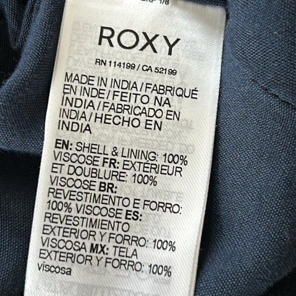 ROXY Vacation Vibes KimonoTie-Front Polka Dot Navy Blue Small - Picture 9 of 11